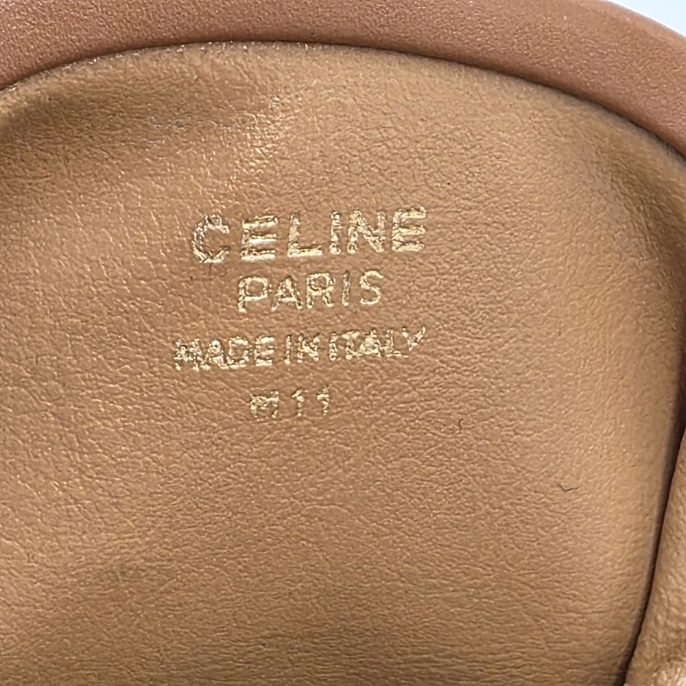 Vintage CELINE Triomphe Coated Canvas Coin Purse Kiss Lock Clutch Made in Italy - Picture 2 of 7